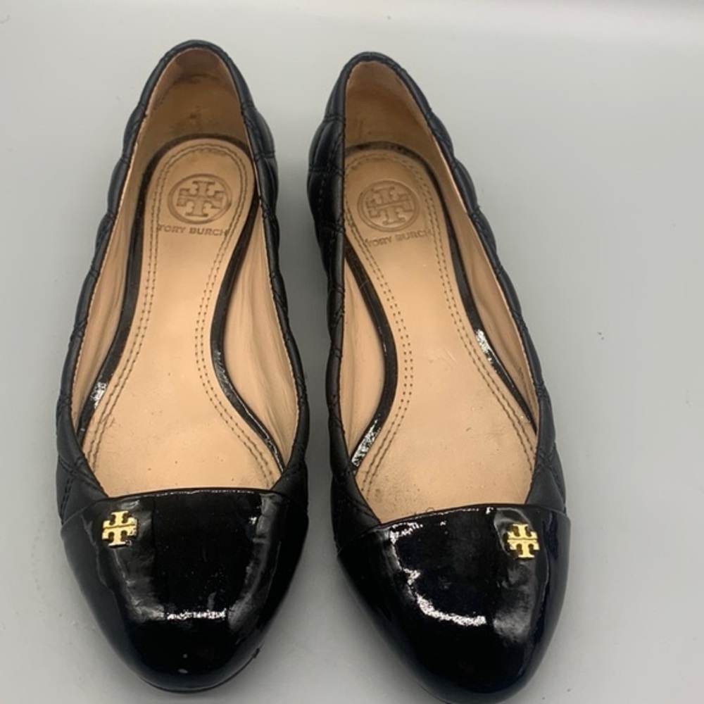 Tory Burch Black Quilted Ballet Flats